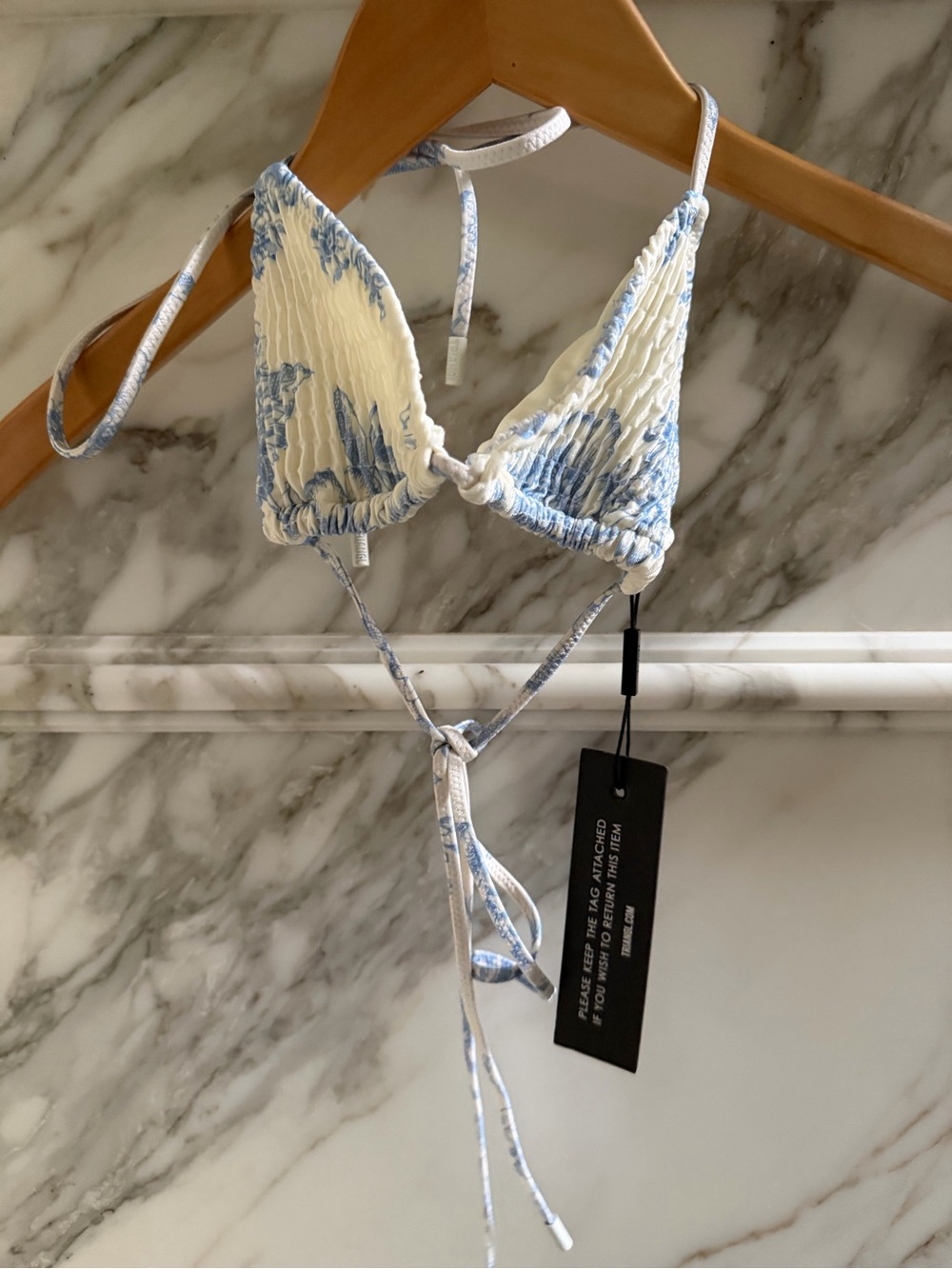 Triangl Bikini Top in Blue Floral